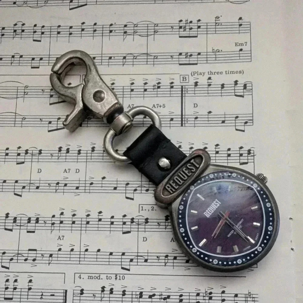 Request Vintage Style Clip-On Watch with Leather Strap